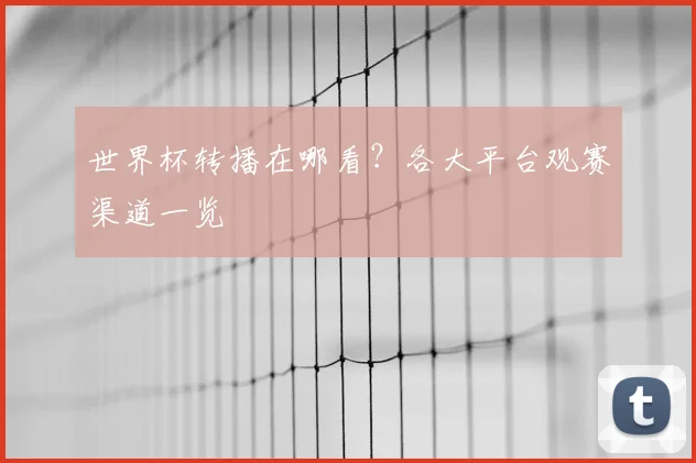 世界杯转播在哪看?各大平台观赛渠道一览